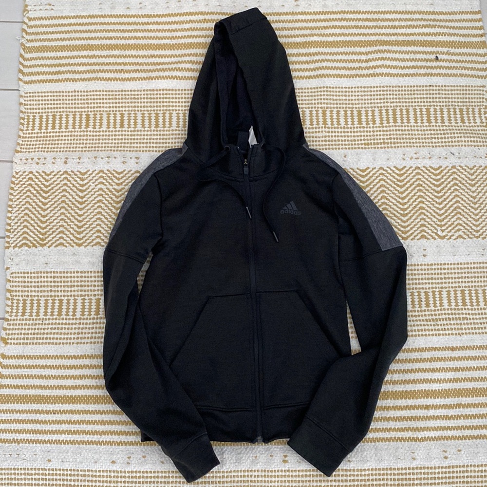 Black/gray Adidas women’s zip up jacket